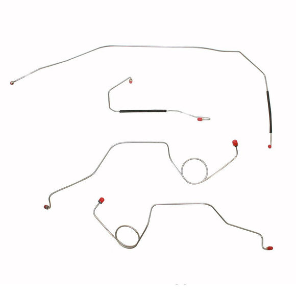 TKT6741SS- 67-72 Ford F-100 & F-250, 2wd w/ Standard Drum Brakes, 4pc Front Brake Line Set; Stainless - SSTubes