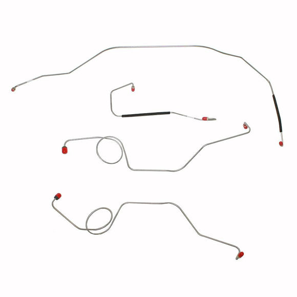 TKT6742OM- 67-72 Ford F-100 & F-250 2wd, w/ Power Drum Brakes, 4pc Front Brake Line Set; Steel - SSTubes