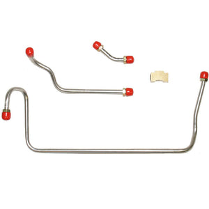 VPC7132OM- 71-72 Chevy Corvette, LS-6/454CID; Pump to Carb Fuel Line, 3 Line Kit & Brass Tee; Steel - SSTubes