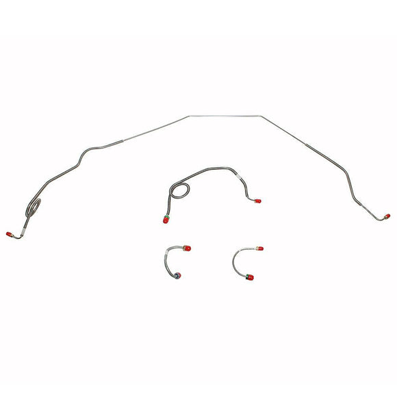 XKT6901SS- 69-73 Chevy Nova, Standard Drum Brakes, 4pc Front Brake Line Set; Stainless - SSTubes