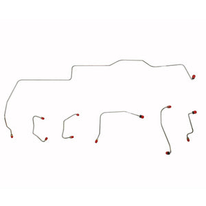 ZKT6703SS- 67 Ford Mustang/ Mercury Cougar, Power Disc Brakes, 6pc Brake Line Set, Built Before 2/1/67, Routes Over Steering Column; Stainless - SSTubes