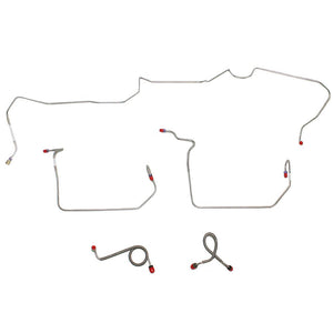 ZKT7101SS- 71-72 Ford Mustang, Mercury Cougar w/ Standard Drum Brakes, Front 5pc Brake Line Set; Stainless - SSTubes