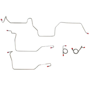 ZKT7302SS- 73 Ford Mustang, Mercury Cougar w/ Power Disc Brakes, Front 5pc Brake Line Set; Stainless - SSTubes