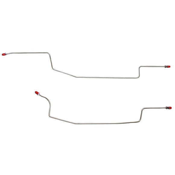 ZRA8601OM- 86-93 Ford Mustang 8.8 Drum Rear Axle Brake Line Set; Steel - SSTubes