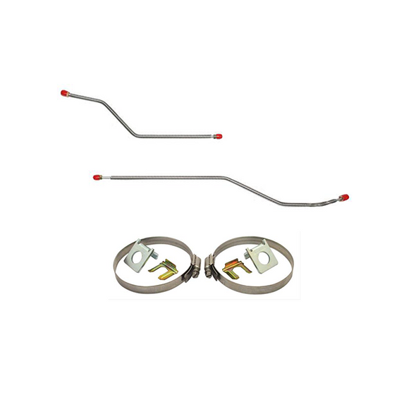 TRK7105SS- 71-72 Chevy C10 w/ Rear Coil Springs, Rear Disc Conversion Brake Line Kit; Stainless - SSTubes